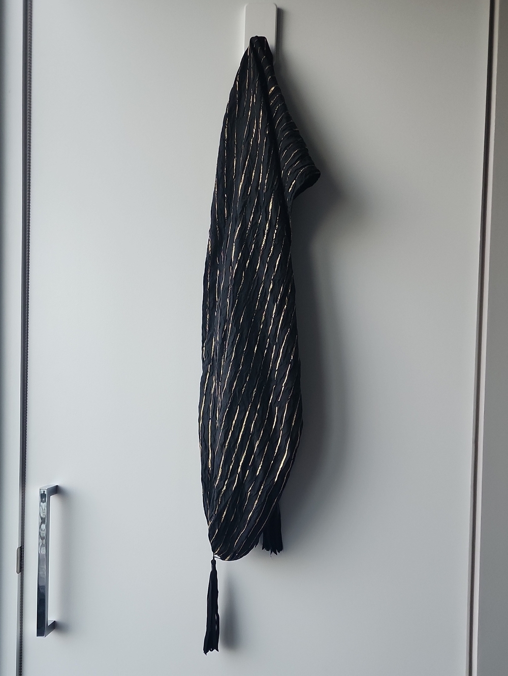 Vintage Holt Renfrew Striped Evening Stole Tassel Scarf